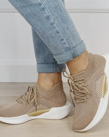 Sneakers kaki tip soseta cu platforma 7561 M4