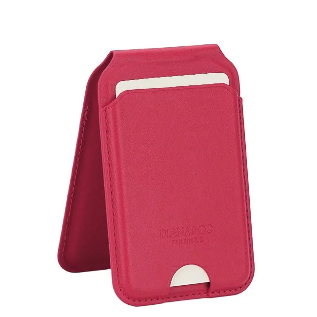 Port card rosu cu blocare RFID, Suport ajustabil si Oglinda