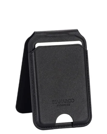 Port card negru cu blocare RFID, Suport ajustabil si Oglinda
