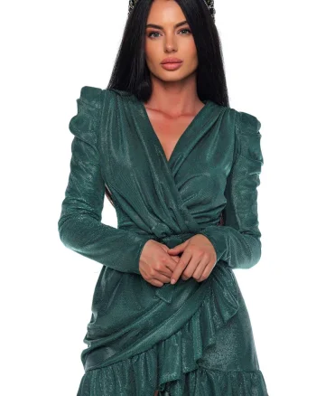 Rochie din lurex cu volane