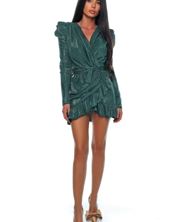 Rochie din lurex cu volane
