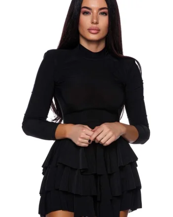 Rochie cu volane si portjartier