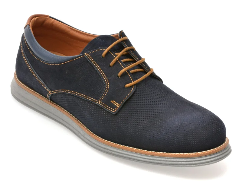 Pantofi OTTER bleumarin, A36, din nabuc