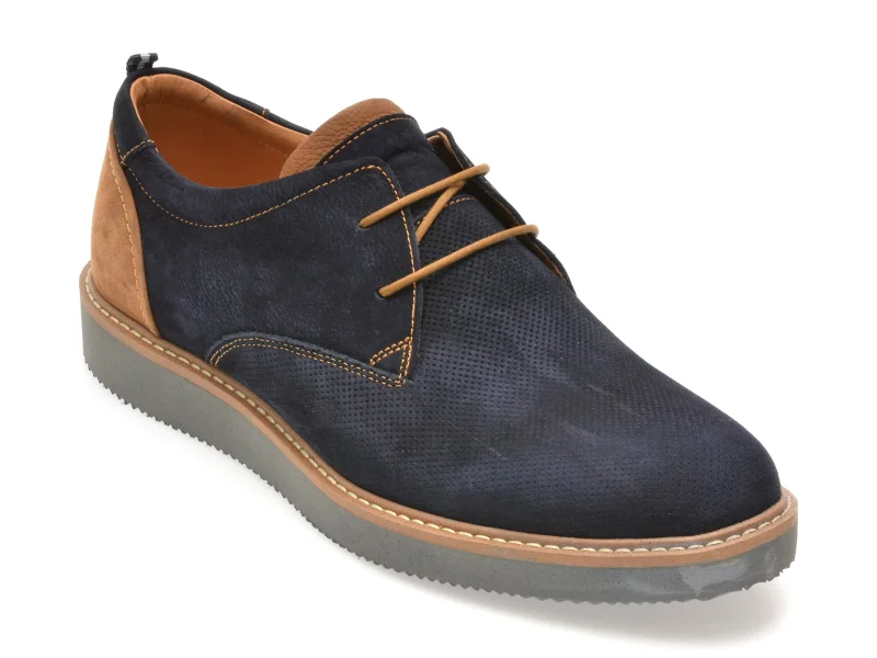 Pantofi OTTER bleumarin, 1088, din nabuc