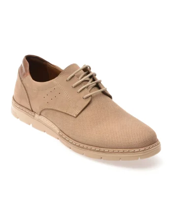 Pantofi OTTER maro, E1971, din nabuc