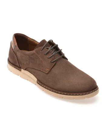 Pantofi OTTER maro, E1971, din nabuc