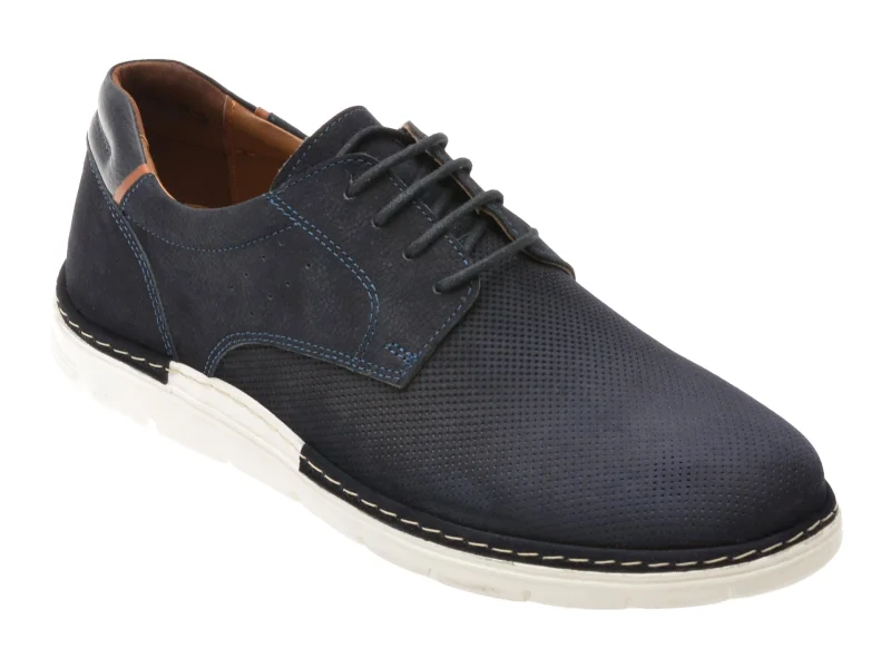 Pantofi OTTER bleumarin, E1971, din nabuc