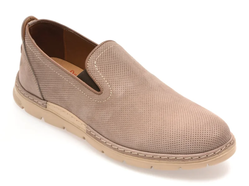 Pantofi OTTER gri, E1972, din nabuc