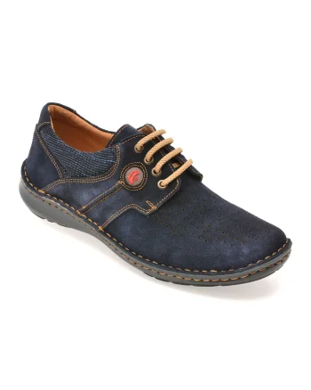 Pantofi OTTER bleumarin, 9560, din piele intoarsa