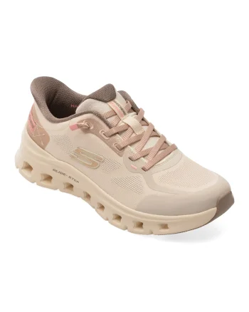 Pantofi sport SKECHERS nude, GLIDE-STEP PRO, din material textil