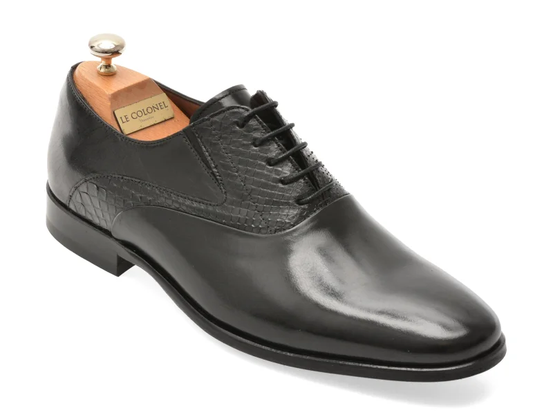 Pantofi eleganti LE COLONEL negri, 60012, din piele naturala