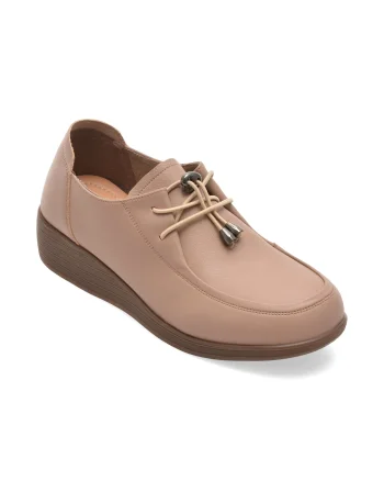 Mocasini PASS COLLECTION roz, J860010, din piele naturala