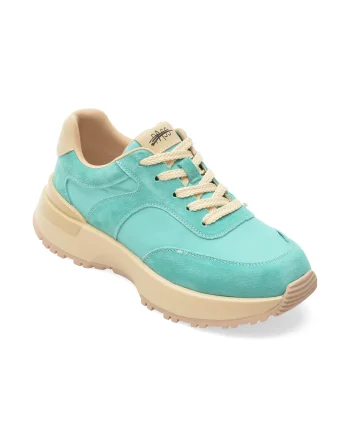 Pantofi sport PASS COLLECTION albastri, M960012, din material textil si piele naturala
