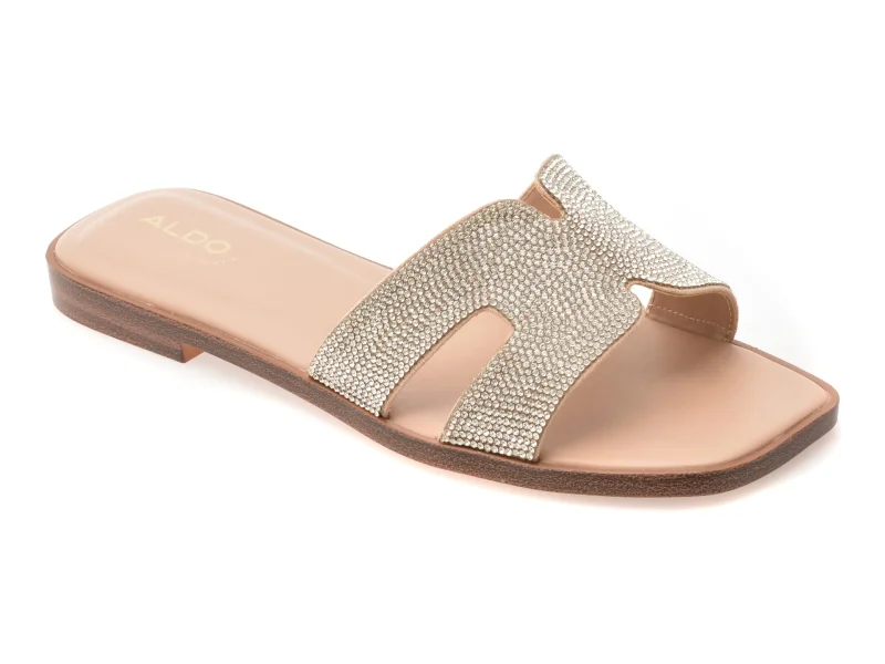 Papuci ALDO bej, ITSANDAL 271, din material textil