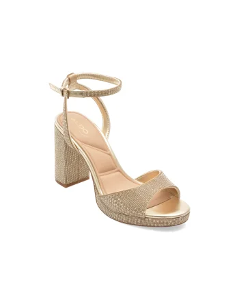 Sandale elegante ALDO aurii, ALLURING 741, din piele ecologica