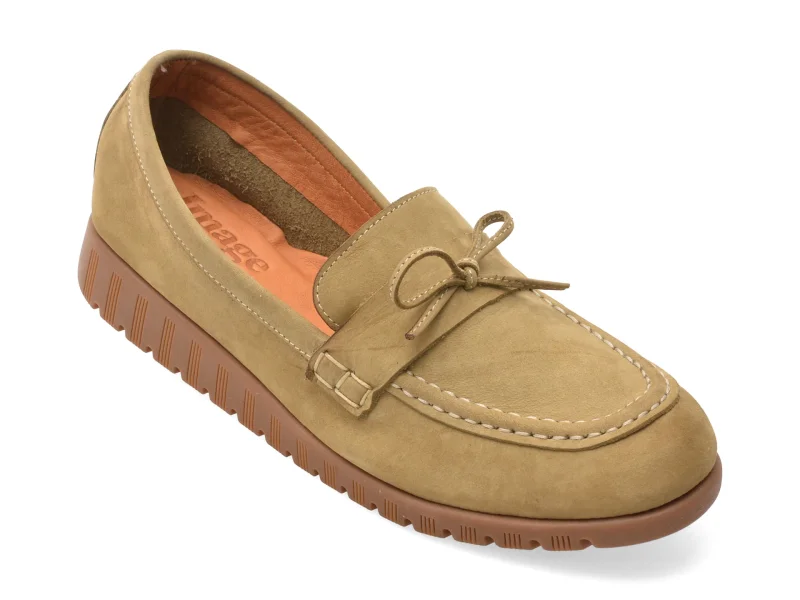 Mocasini IMAGE gri, 261007, din nabuc