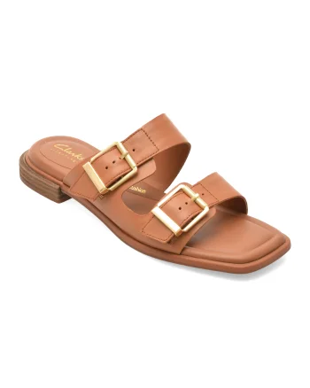 Papuci CLARKS maro, ARIANY BAY, din piele naturala
