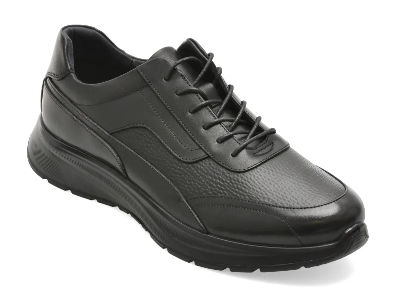 Pantofi sport OTTER negri, HT2, din piele naturala