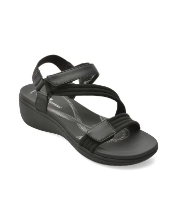 Sandale CLARKS negre, BRINKLEY RAE SUN, din material textil