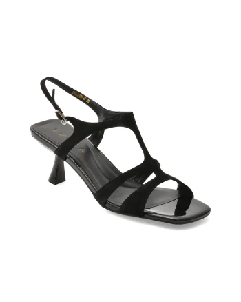Sandale elegante EPICA negre, 3269, din piele intoarsa