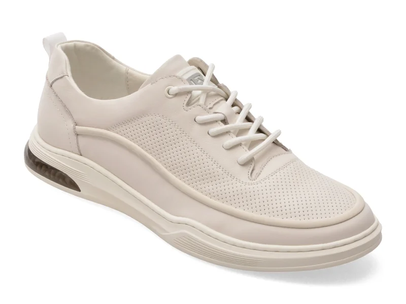 Pantofi sport OTTER albi, 63091, din piele naturala