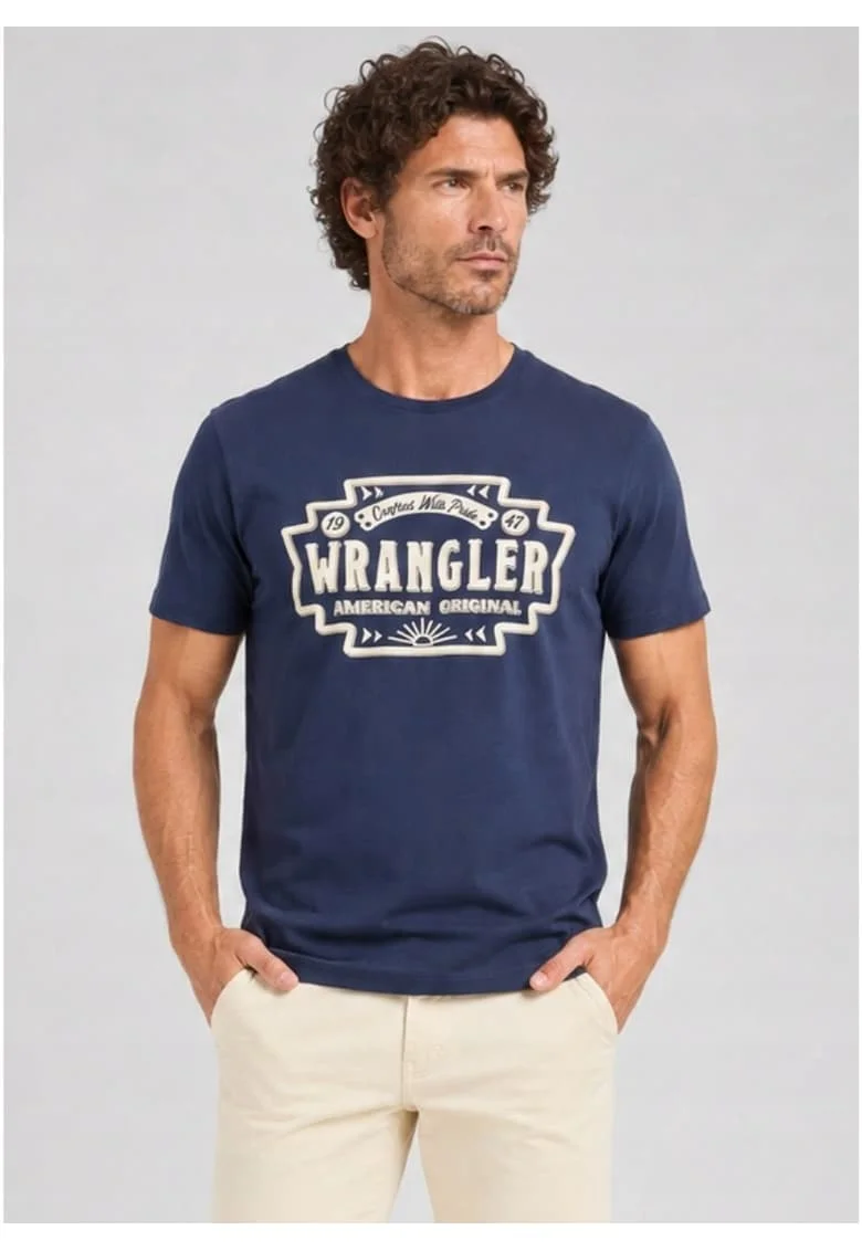 Tricou barbati,  AMERICANA TEE, bumbac, albastru, maneca scurta