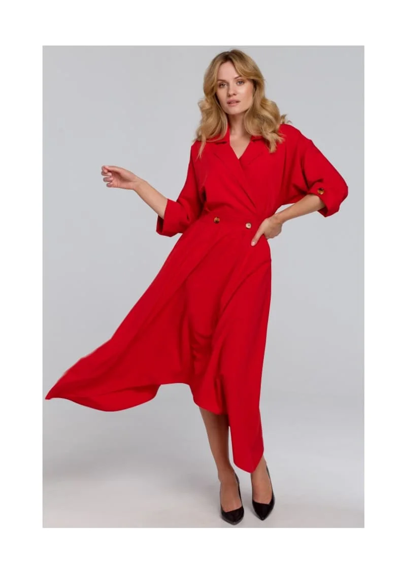 Rochie cu nasturi decorativi,  Poliester