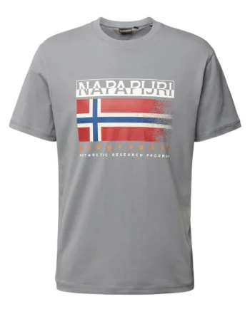 Tricou  barbati, gri, bumbac, maneca scurta, guler rotund
