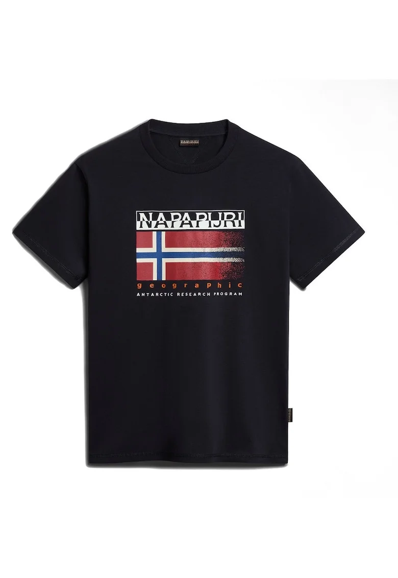 Tricou barbati,  imprimeu, negru, bumbac
