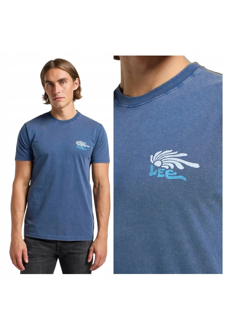 Tricou Barbati,  Albastru, Bumbac 100%, Medium Logo Tee, Premium, Confortabil, Pentru Tinute Casual, Design Modern, Albastru
