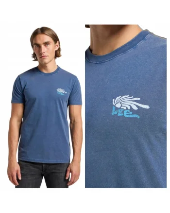 Tricou Barbati,  Albastru, Bumbac 100%, Medium Logo Tee, Premium, Confortabil, Pentru Tinute Casual, Design Modern, Albastru