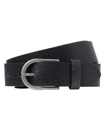 Curea barbati, din piele naturala de vaca, catarama cu stift, Negru, Negru