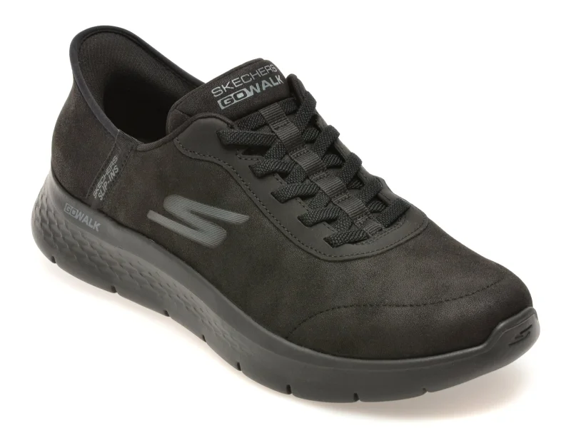 Pantofi sport SKECHERS negri, GO WALK FLEX, din material textil