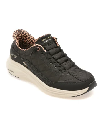 Pantofi sport SKECHERS negri, CONTOUR FOAM, din material textil