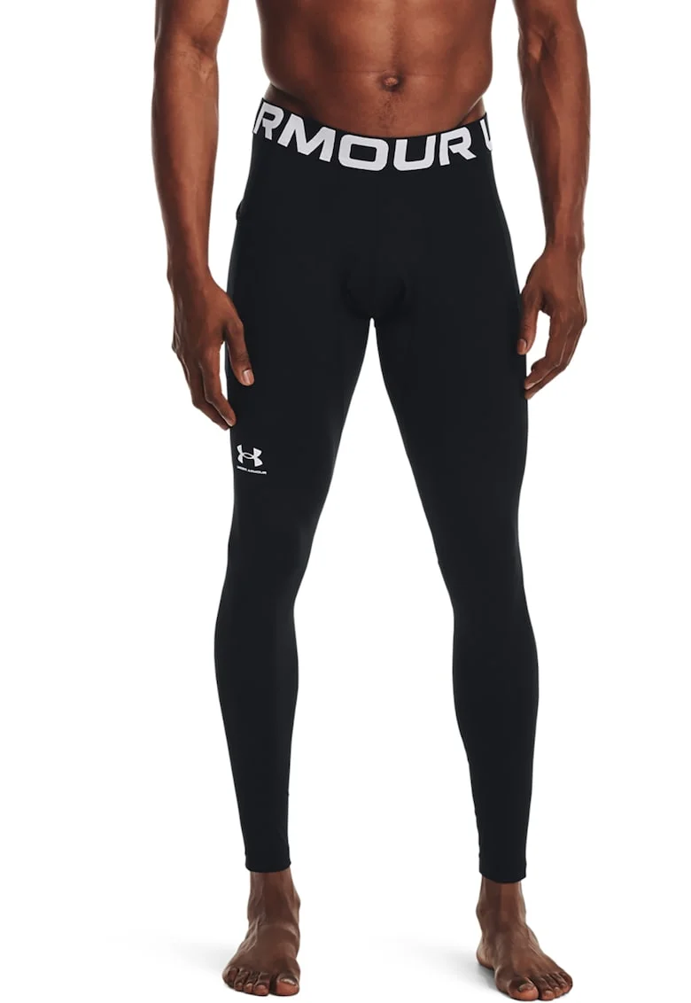 Colanti de compresie, cu banda cu logo in talie, pentru antrenament ColdGear®, Alb/Negru