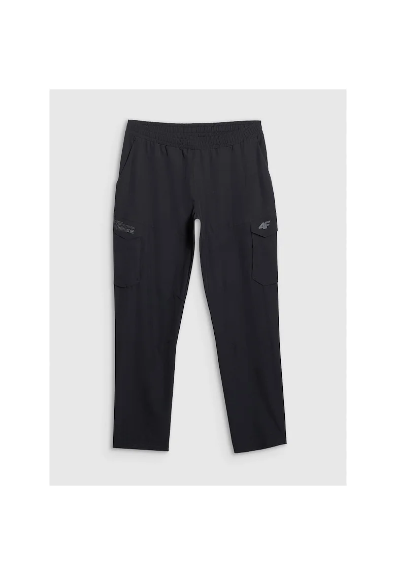 Pantaloni Antrenament Barbati,  Uscare Rapida, Buzunare Cargo - 37945, Negru