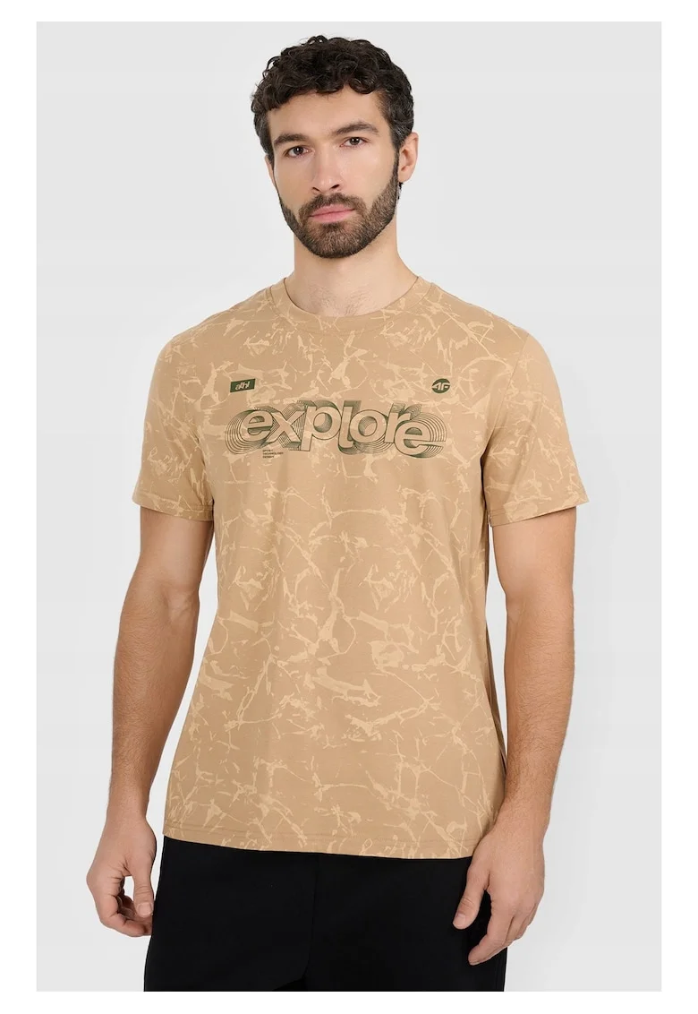 Tricou barbati,  material bumbac, bej