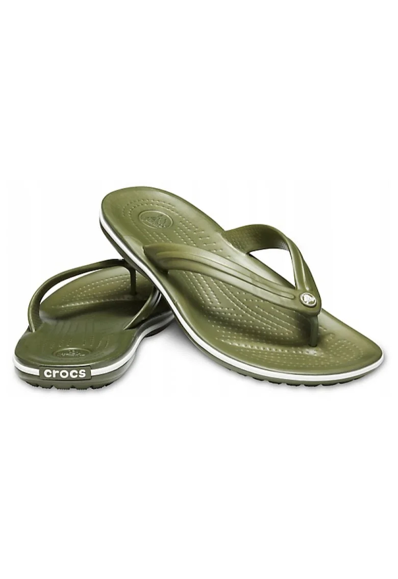 Slapi dama, ™ Crocband Flip, Material sintetic, Verde kaki, 36,5
