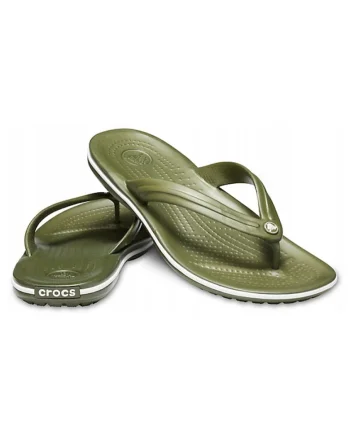 Slapi dama, ™ Crocband Flip, Material sintetic, Verde kaki, 36,5