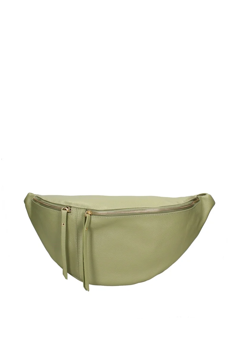 Geanta din piele cu bareta ajustabila de umar Caelia Plus, Verde deschis