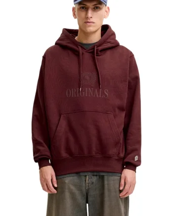 Hanorac JACK &JONES Frederiksberg Monogram Sweat Hood SN 63789, Maro