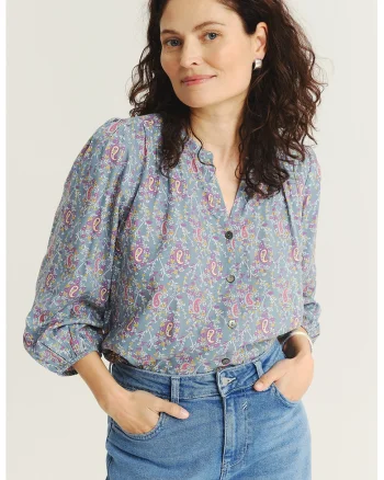 Camasatunica cu model si decupaj in V, Multicolor