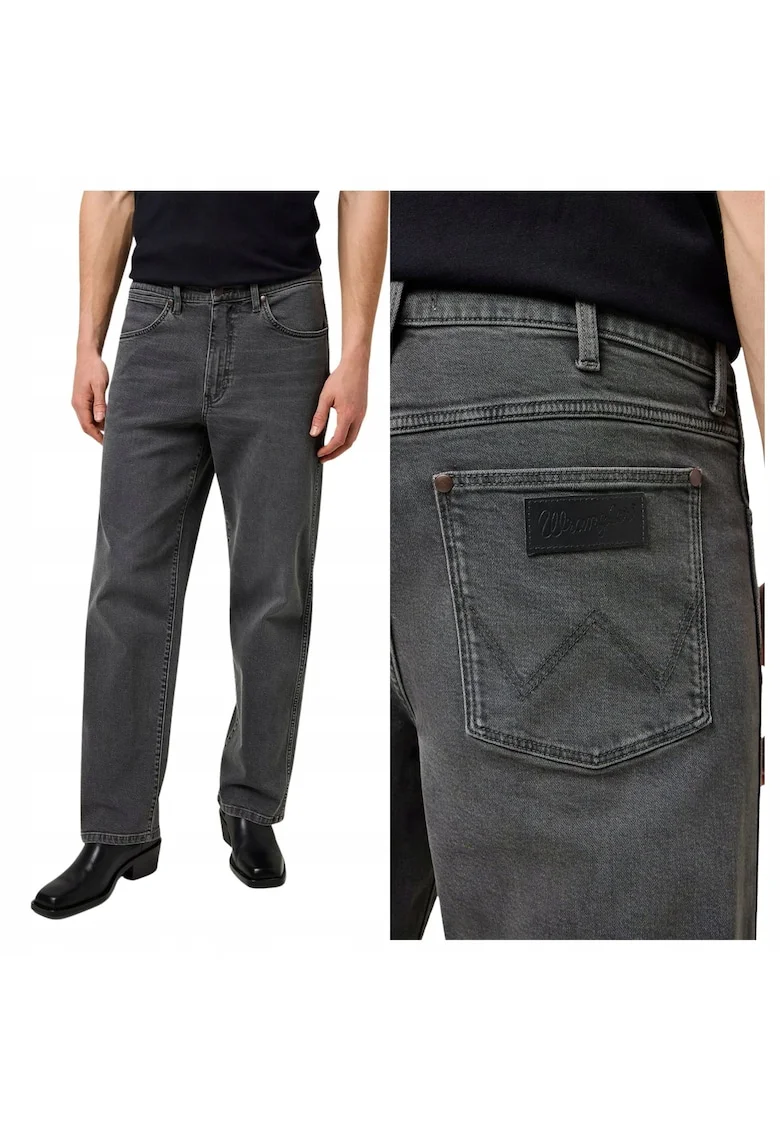 Blugi Barbati,  Straight Fit, Talie Inalta, Bumbac, Gri, Bej