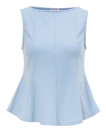 Bluză fără mâneci cu peplum ORSAY bleu - 36