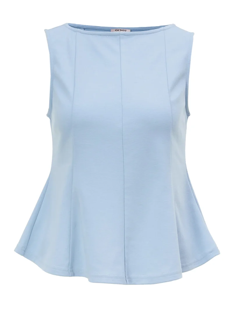 Bluză fără mâneci cu peplum ORSAY bleu - 42