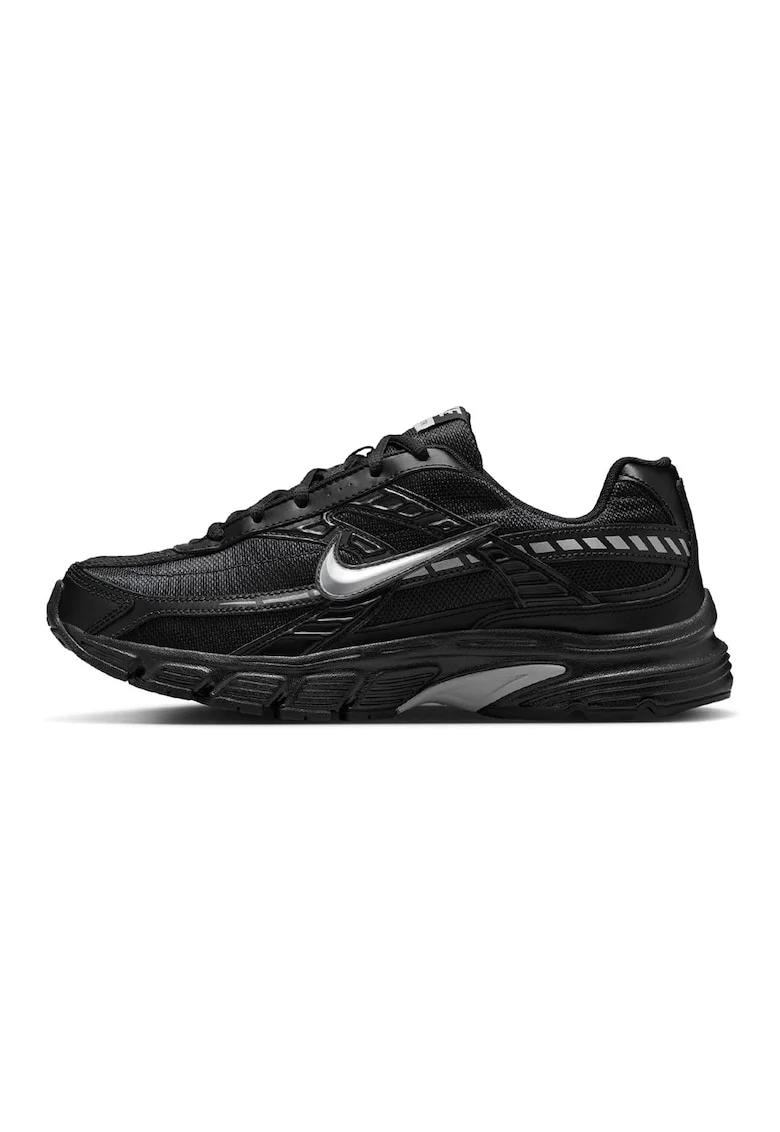 Pantofi sport Initiatior cu insertii din piele, Negru/Argintiu