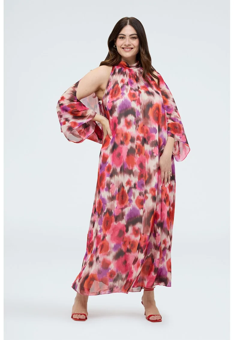Cardigan cu imprimeu floral, Multicolor