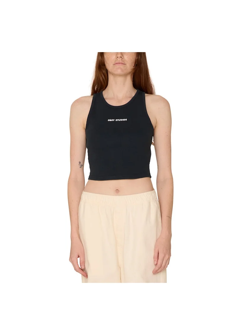 Maiou sport dama  Mini Bold, fara maneci, negru, textil