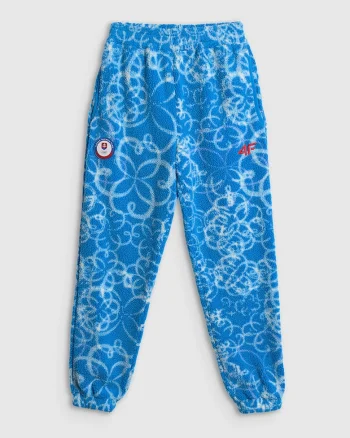 Pantaloni sport dama  fleece sherpa, albastru, croiala confortabila, talie ajustabila