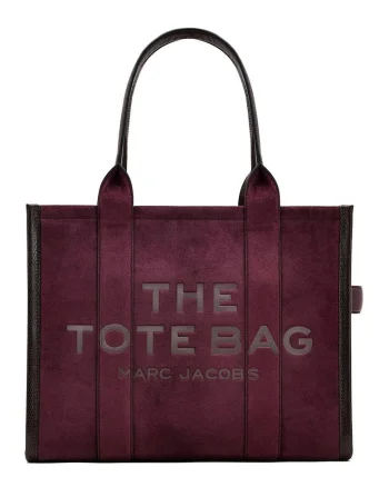 Geanta tote din piele intoarsa cu logo stantat